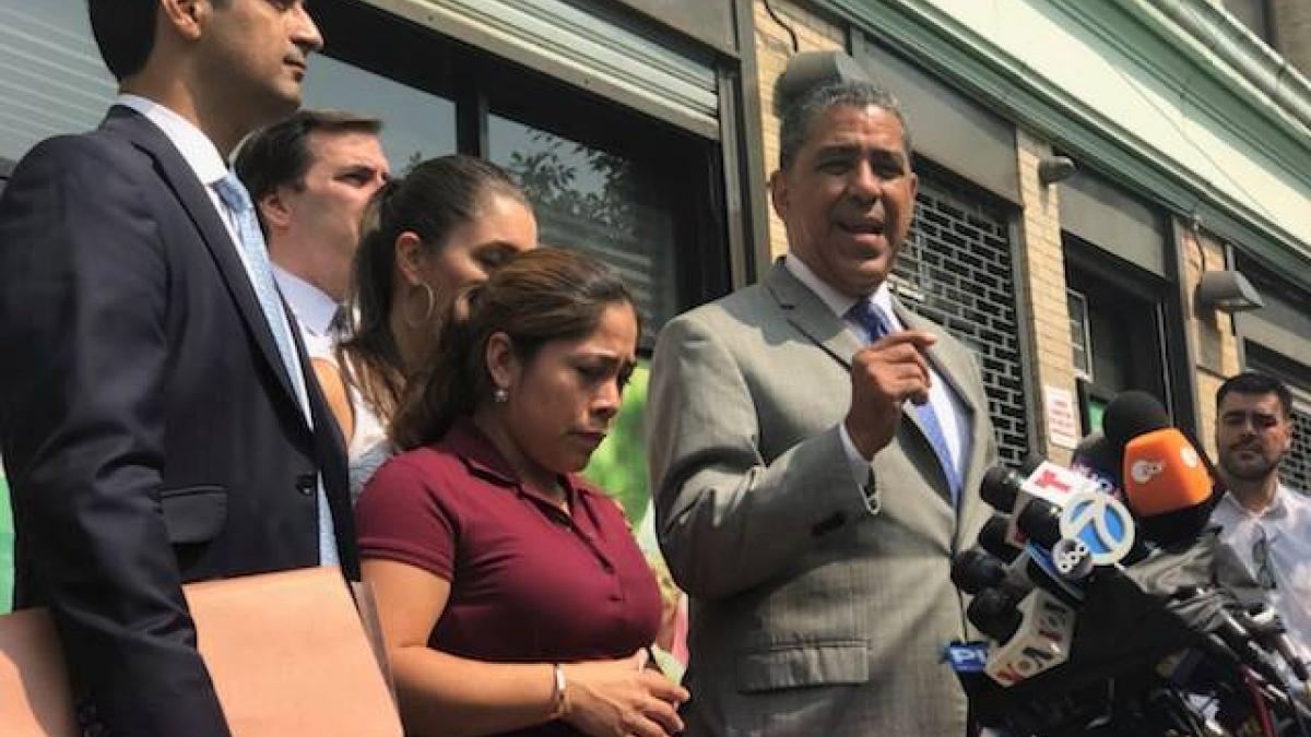 Rep. Adriano Espaillat Adressing a crowd