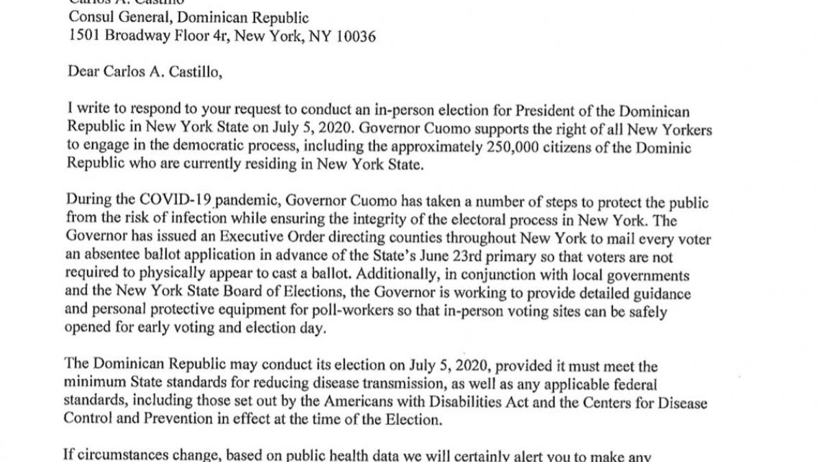 Letter in support of DR elections