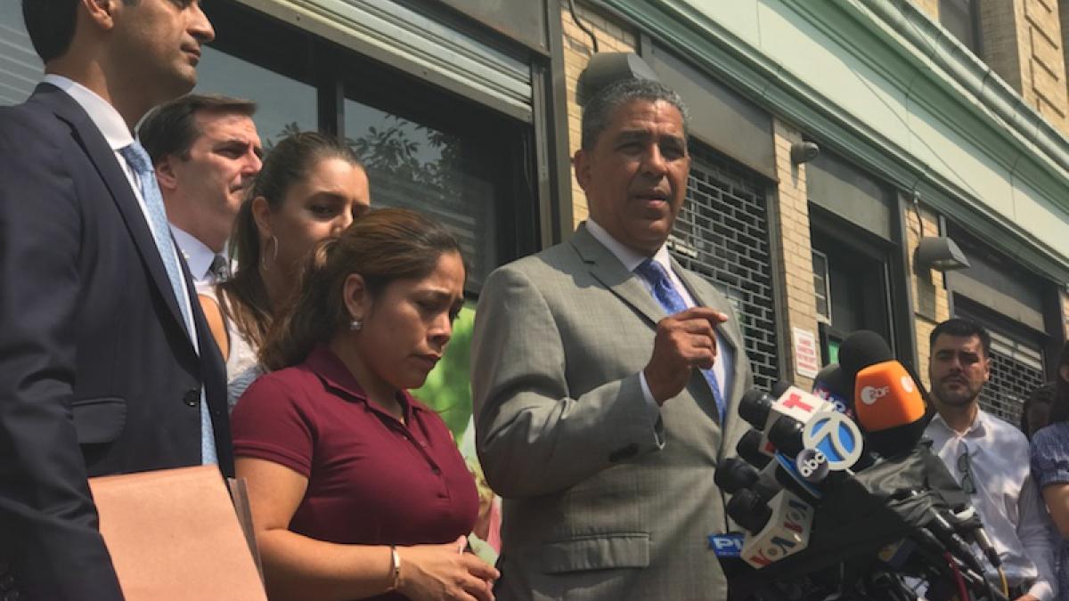 Rep. Adriano Espaillat Adressing a crowd
