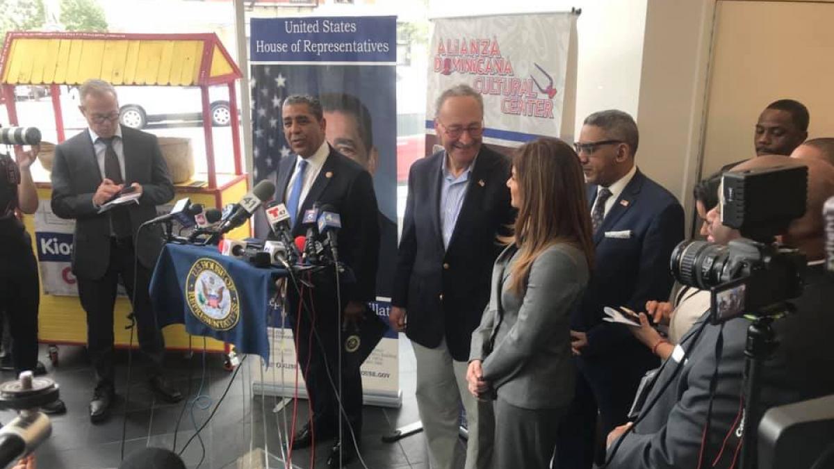Rep. Adriano Espaillat Adressing a crowd