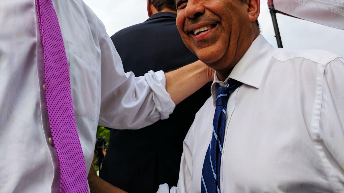 Congressman Espaillat at a payday action event