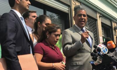 Congressman Espaillat addressing a crowd about Immigration