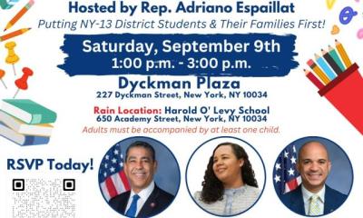 Saturday, September 9th at 1PM  Dyckman Plaza, located at 227 Dyckman Street, New York, NY, 10034  RSVP today!