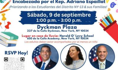   Sábado, 9 de septiembre, 1PM  Dyckman Plaza, localizada en el 227 de la calle Dyckman, New York, NY, 10034 