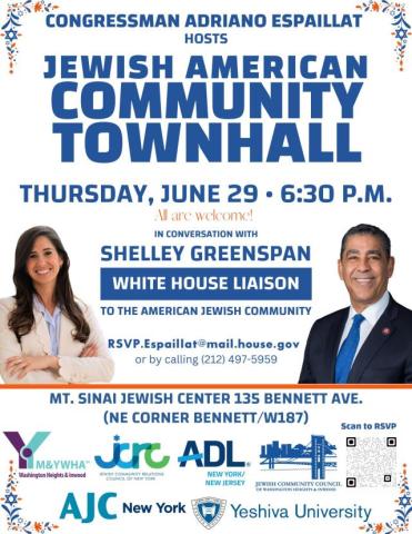 Jewish-American Community Townhall Flyer