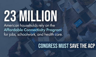 Image says: 23 Million American households rely on the Affordable Connectivity Program for jobs, schoolwork, and health care. Congress must save the ACP.